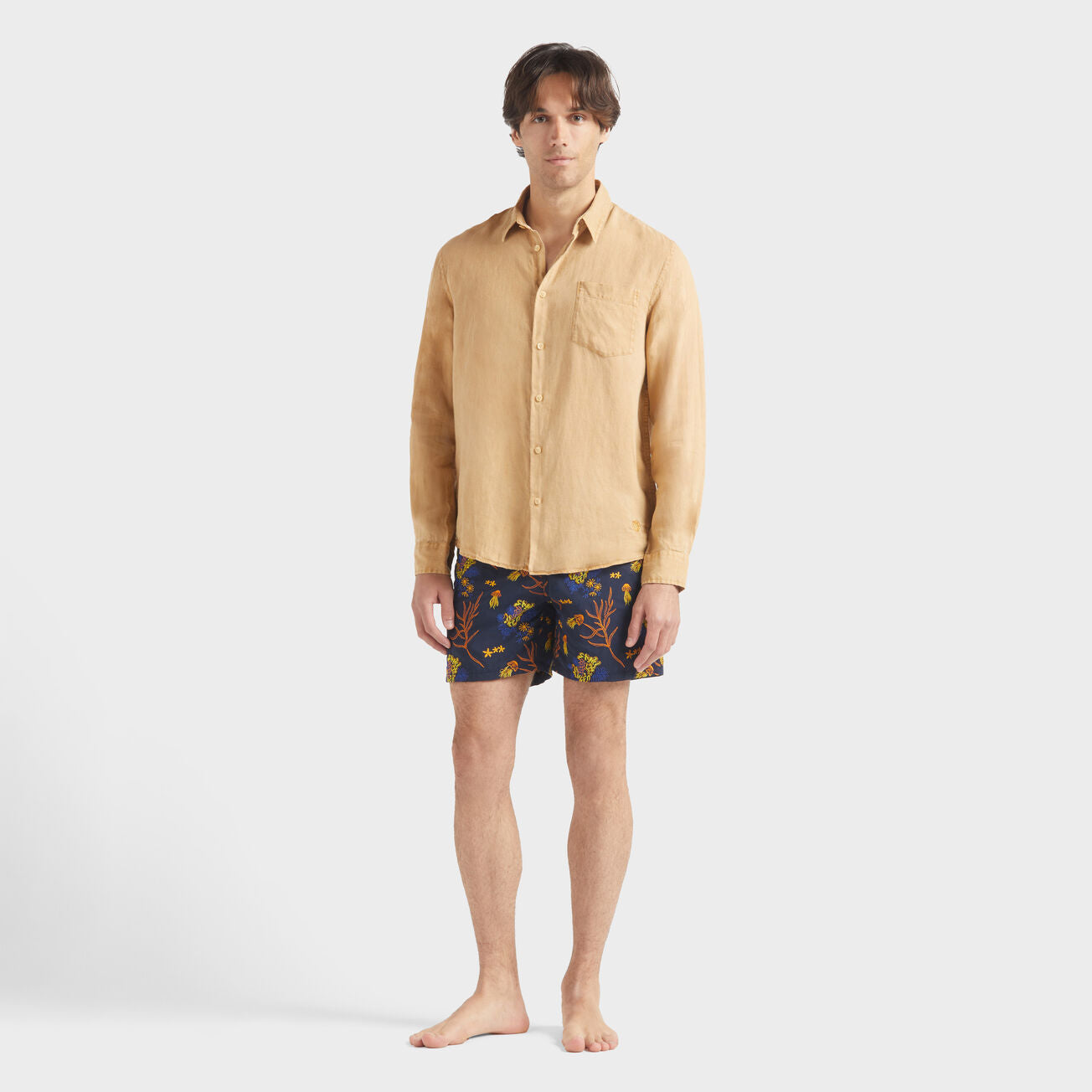 Men linen shirt caroubis
