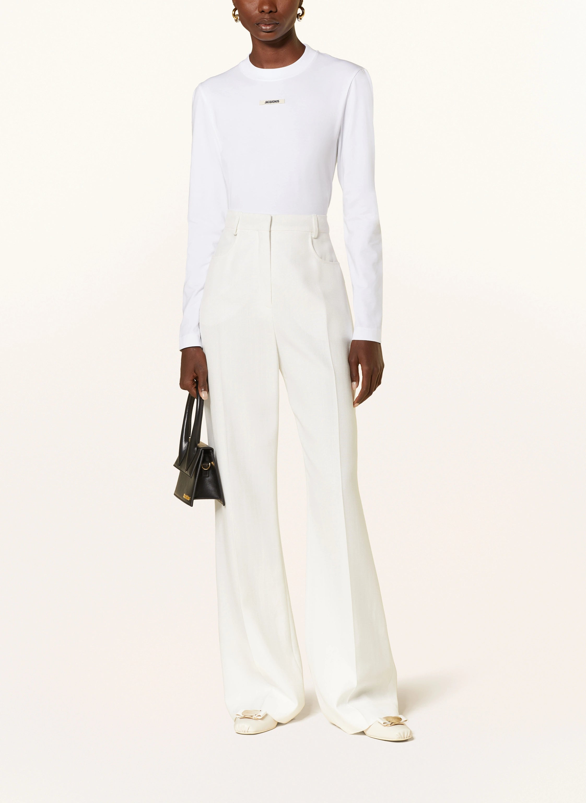 Le t shirt gros grain long sleeve - white