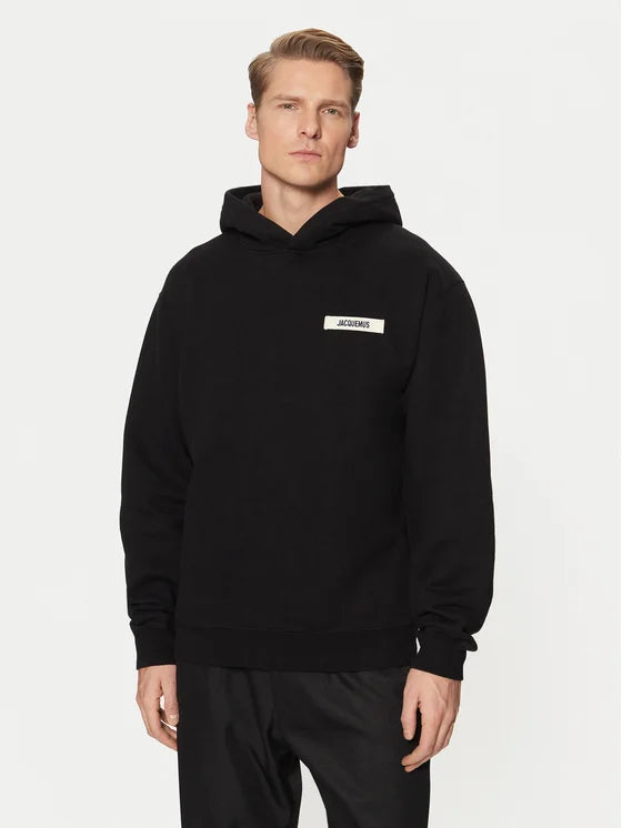 Le hoodie gros grain - black