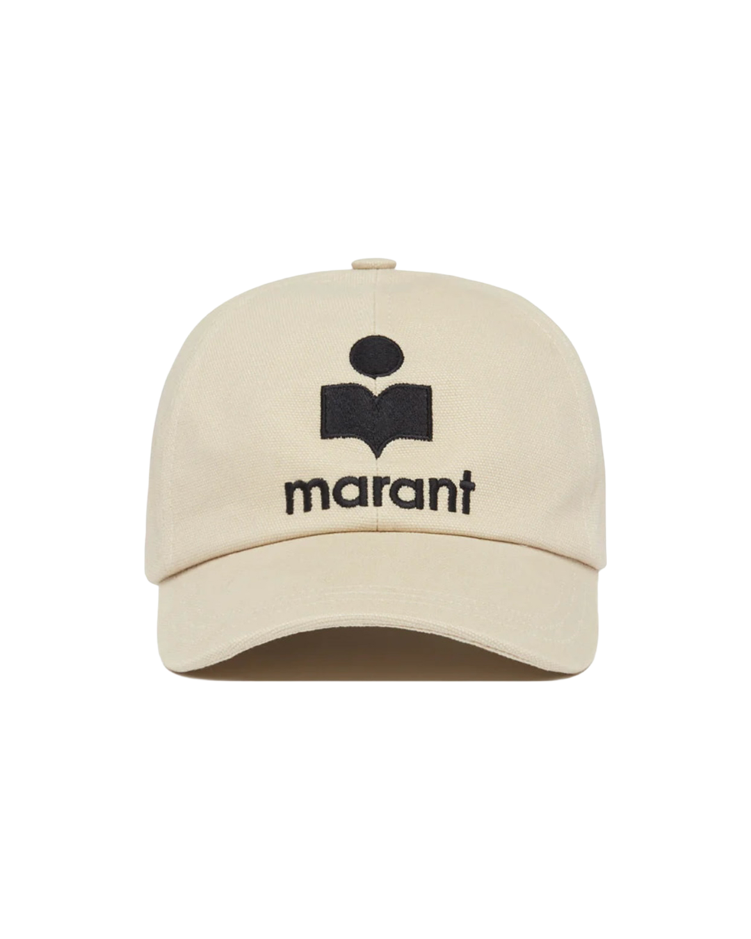 Logo embroidered baseball cap - cream
