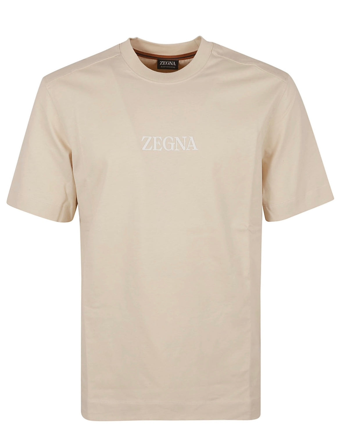 Jersey Logo Print T Shirt - Beige