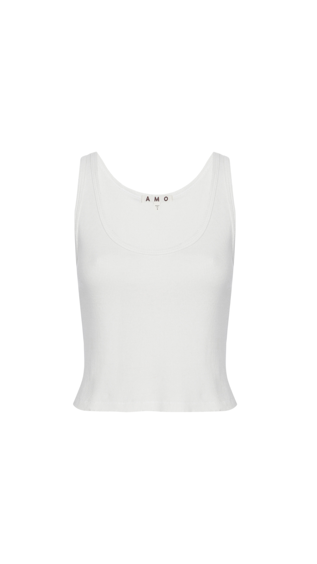 Crop rib tank - white