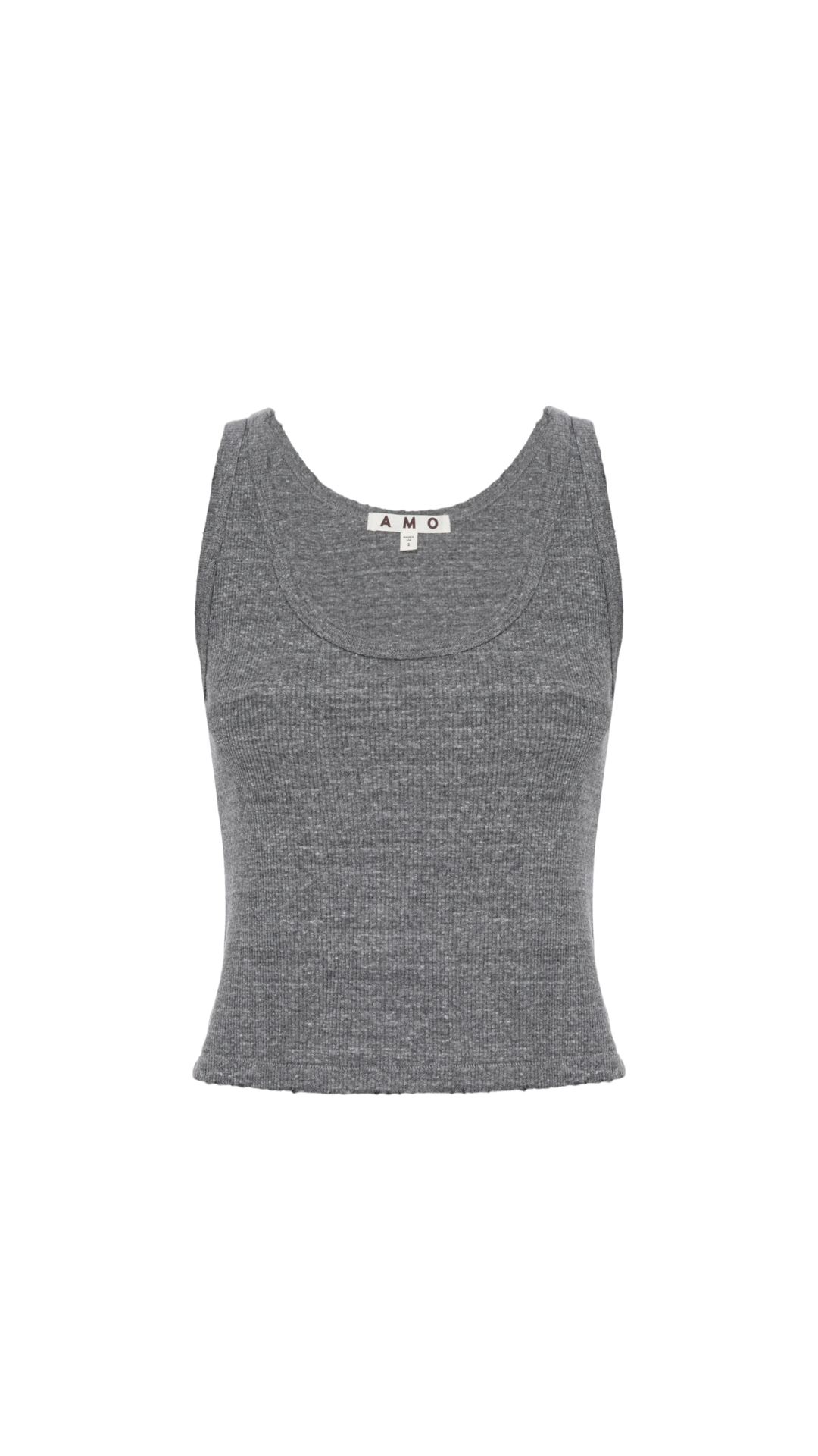 Crop rib tank - heather grey