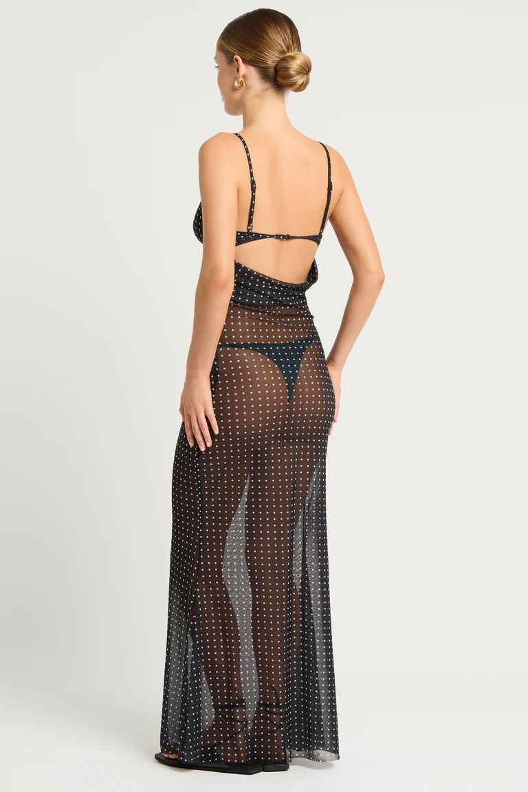 Cindy ring maxi dress - polka dot