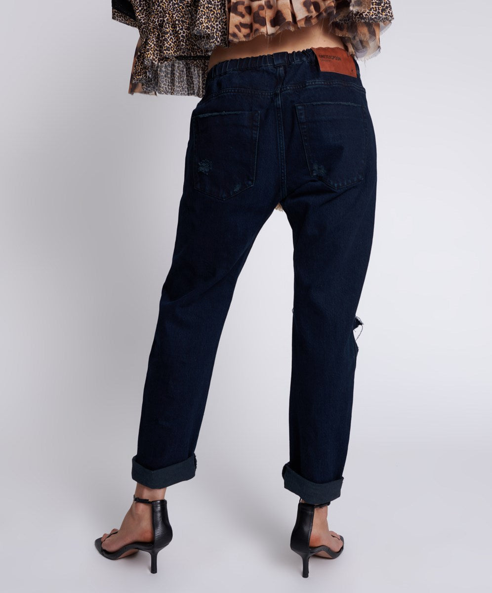 Fox Black Shabbies Bf Jeans