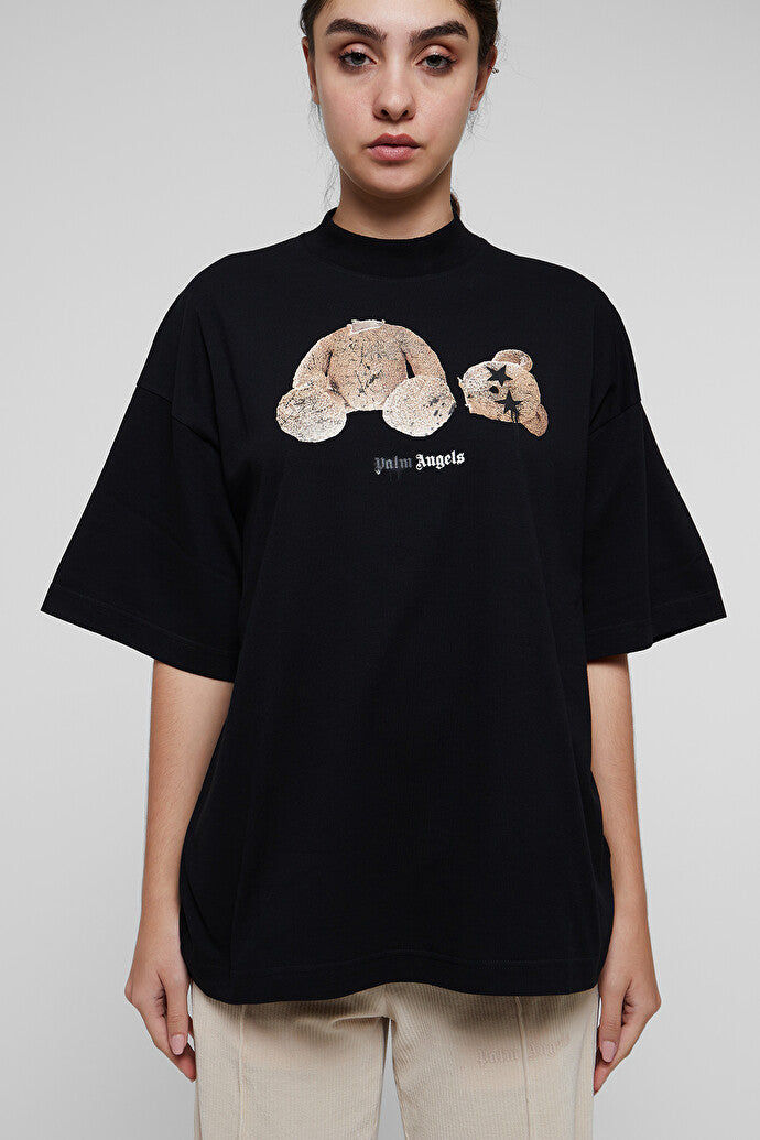 Sprayed Bear Loose Black Brown Tee
