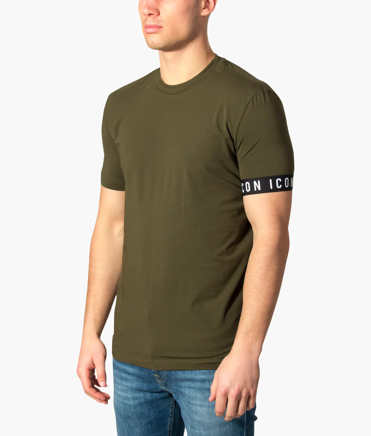 Green Icon Band Round Neck T-Shirt