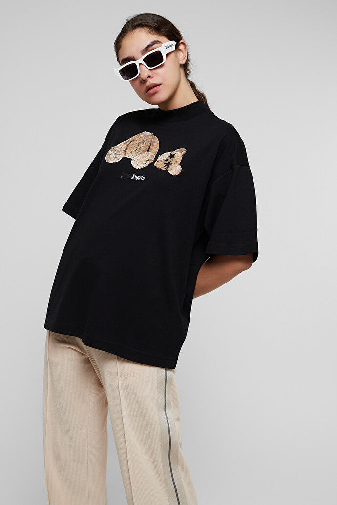 Sprayed Bear Loose Black Brown Tee