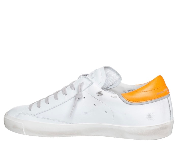 Prsx White With Orange Low Sneakers