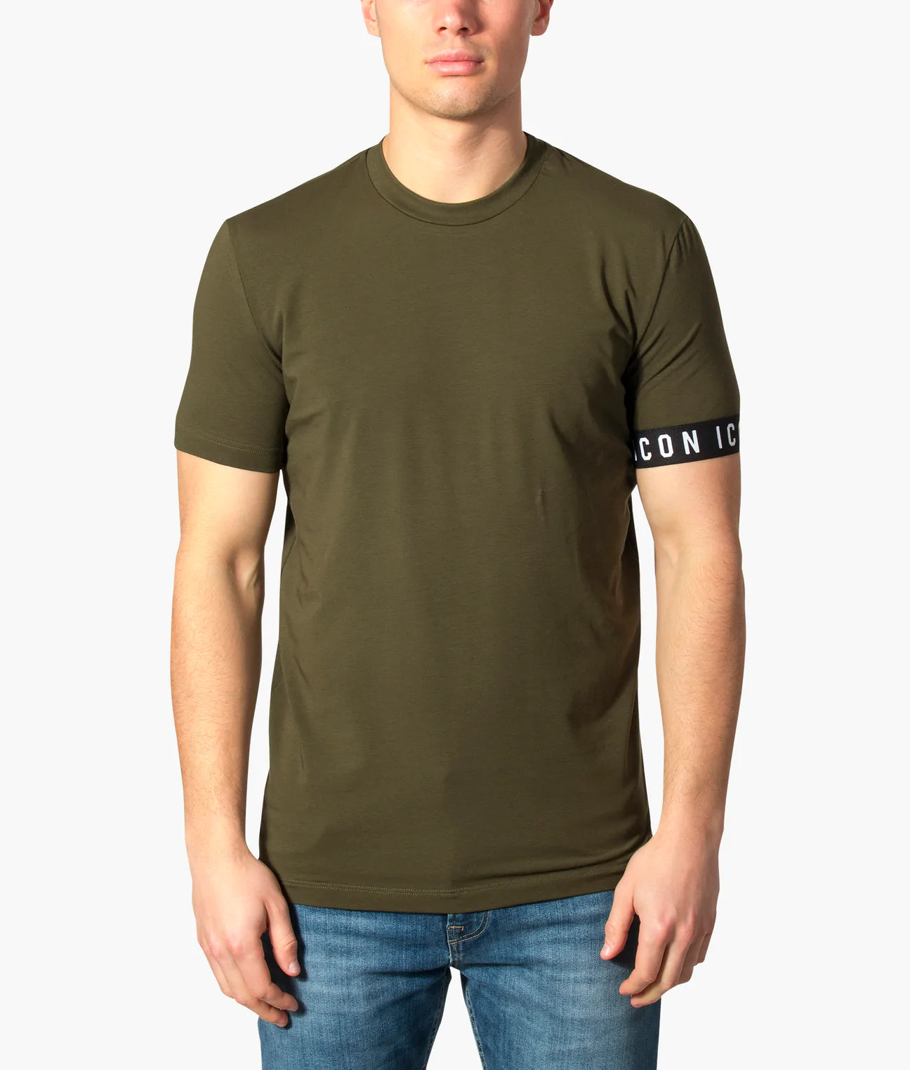 Green Icon Band Round Neck T-Shirt