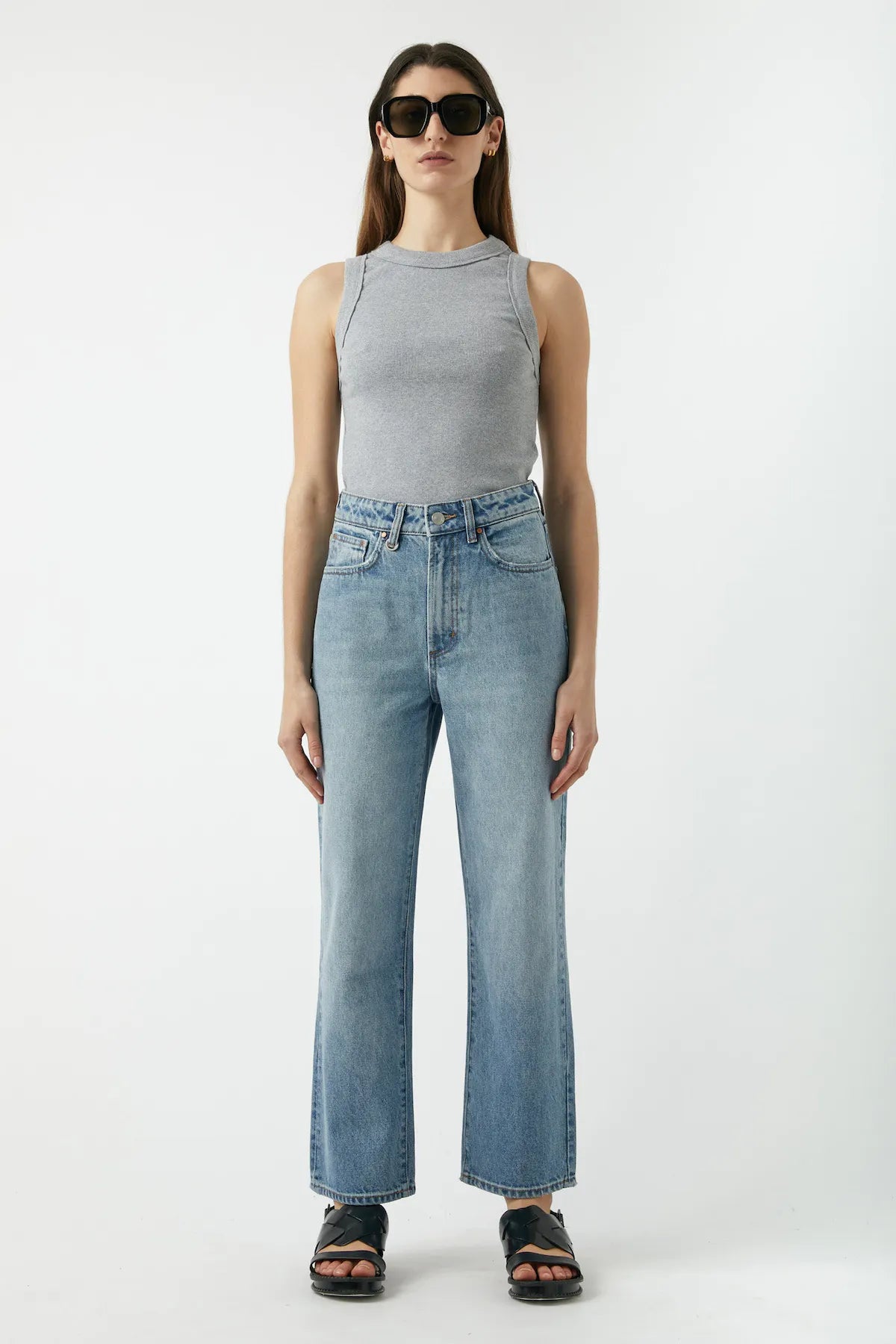 Edie Straight Jeans Teardrop Blue