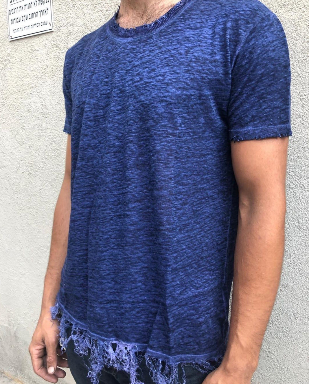 Long Men T Shirt Vege-Blue