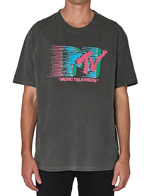 Black Washed Neon Nights Mtv Tee