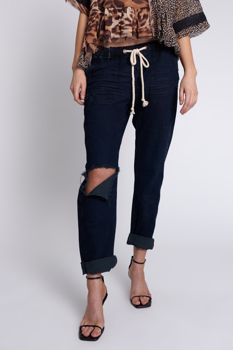 Fox Black Shabbies Bf Jeans