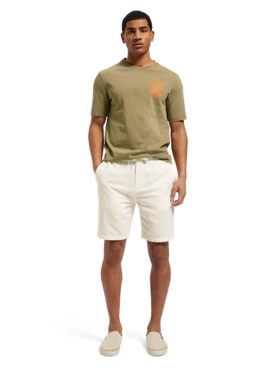 Fave- Cotton/Linen Twill Bermuda - Shell