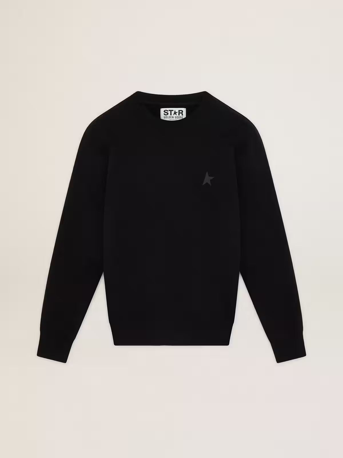 Black Archibald Star Collection sweatshirt with tone-on-tone star on the front
