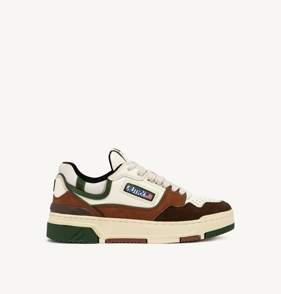 CLC LOW SNEAKERS IN EBONY AND MILITARY GREEN SUEDE AND NUBUCK