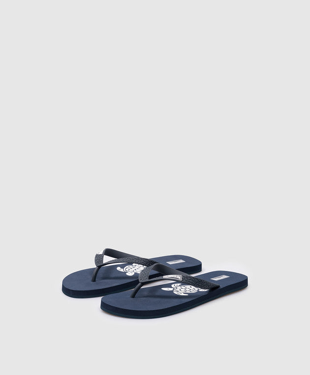 Vilebrequin turtle-scale effect flip-flops