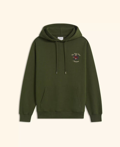 Le hoodie slogan fleurs kaki