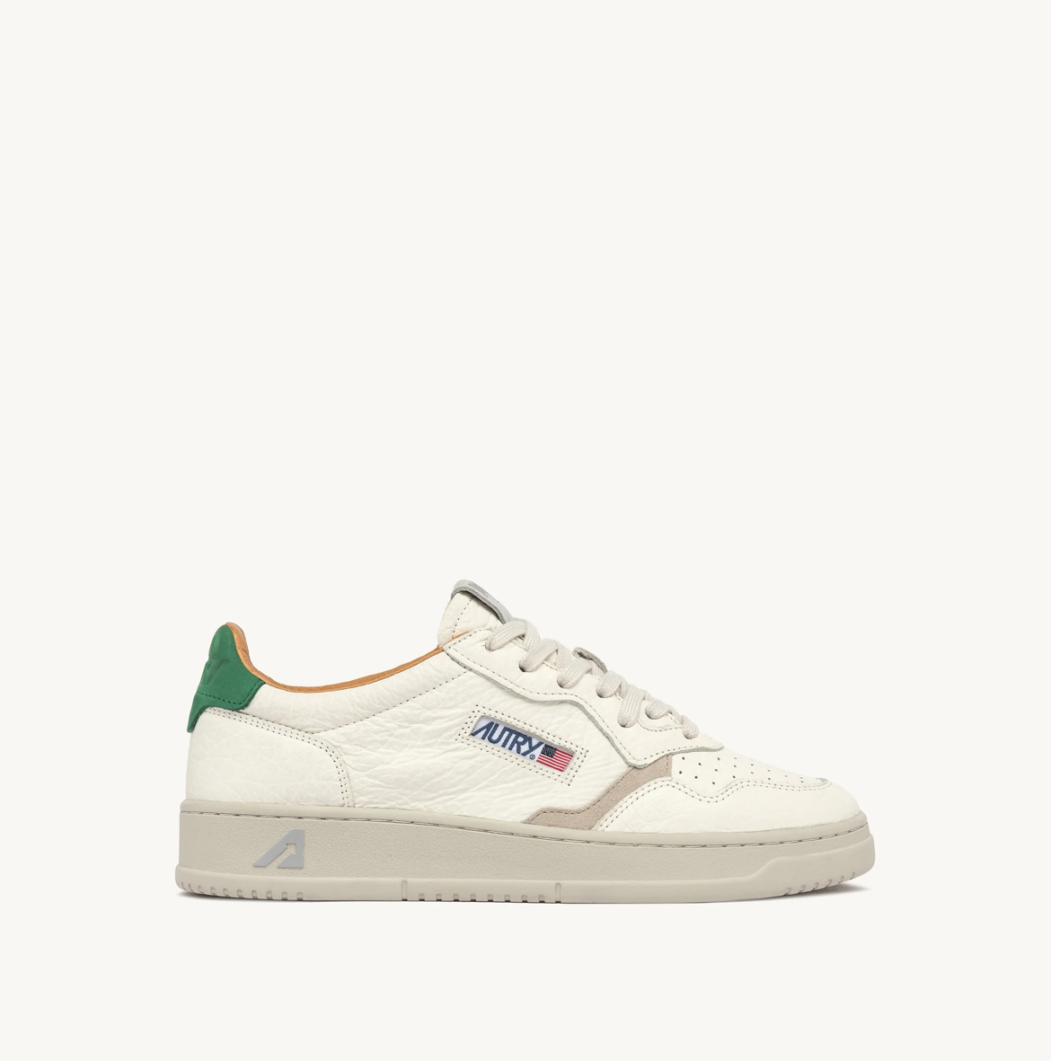 SNEAKERS MEDALIST LOW IN PELLE E DETTAGLI VERDE E GRIGIO CHIARO