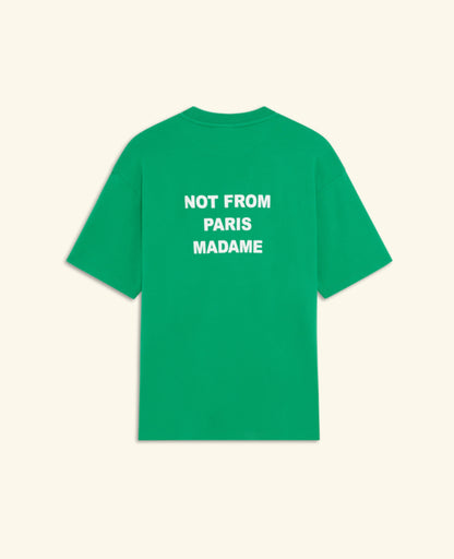 Le T-shirt Slogan green white