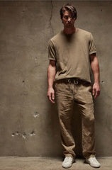 Relaxed fit linen pant - cashew pigment