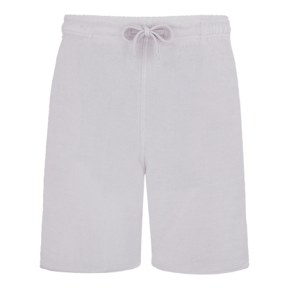 Man white linen Bermuda shorts