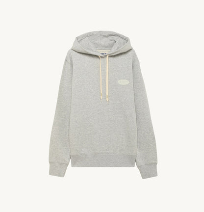 HOODIE IN GRAY JERSEY WITH PRINTED LOGO