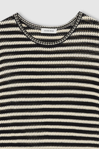 Theo Sweater - Black And Ivory Stripe