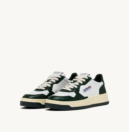 MEDALIST LOW BICOLOR SNEAKERS IN WHITE AND MOUNTAIN LEATHER