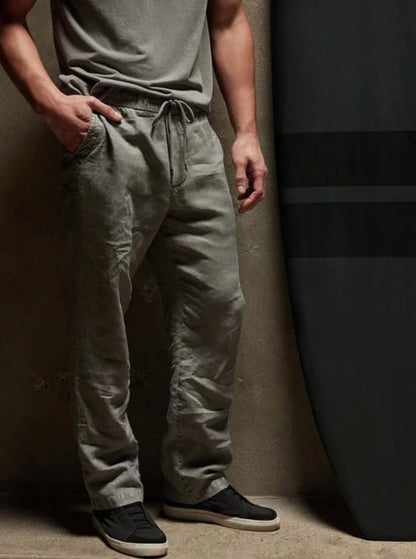 Relaxed fit linen pant - silver grey pigment