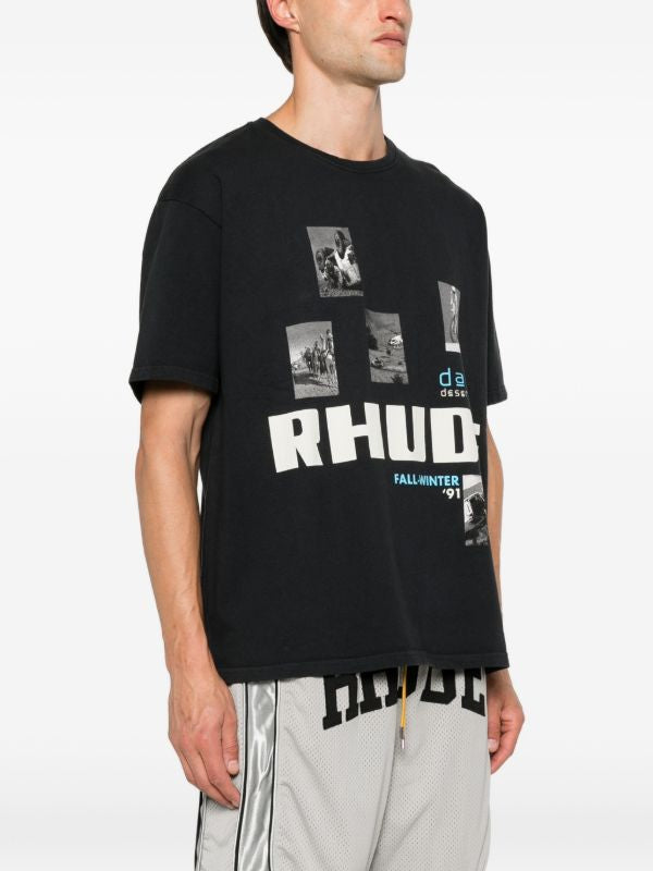 RHUDE
logo-print graphic-print T-shirt