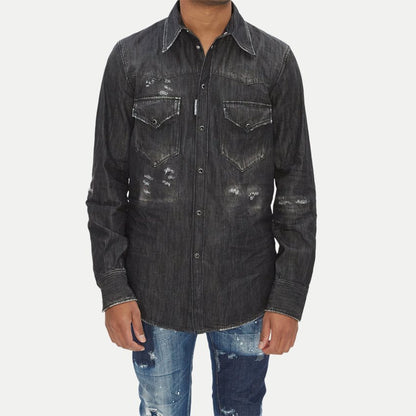 Black denim shirt dsq2