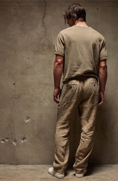 Relaxed Fit Linen Pant - Cashew Pigment