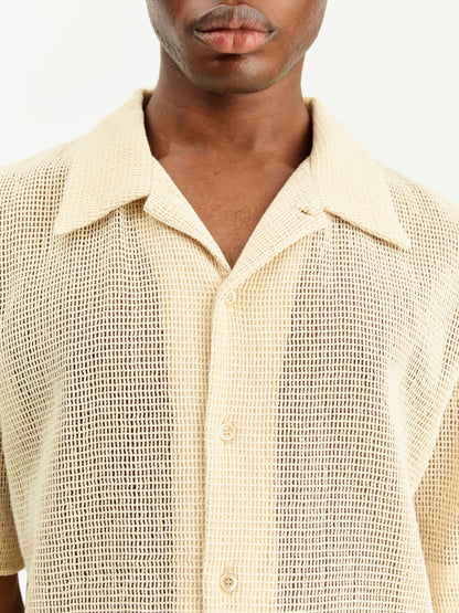 Noam shirt -beige windowpane