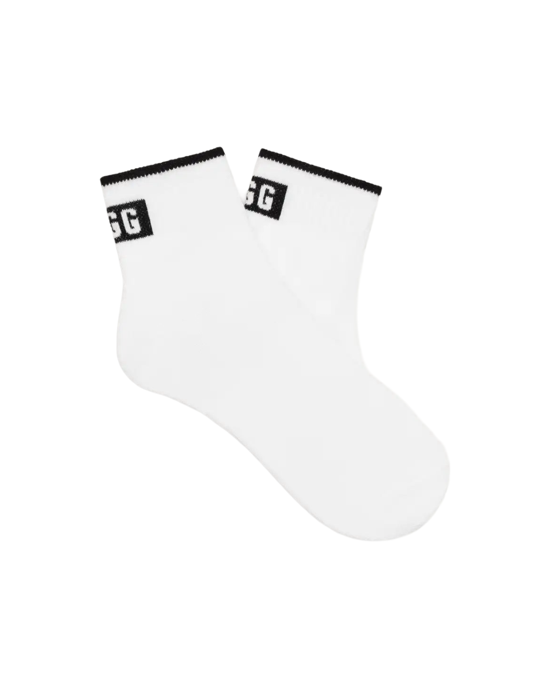 Polly ankle sock - white & black