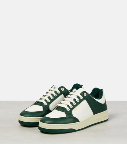 Sl/61 Green Leather And Suede Sneakers