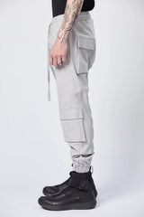 3d back pocket trousers - silver