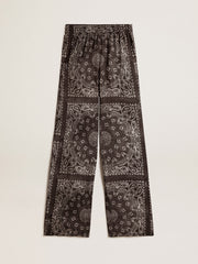 Woman’s black joggers with paisley print