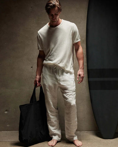 Relaxed Fit Linen Pant - White