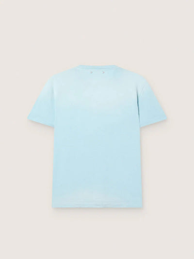 Men’s T-shirt in light blue cotton jersey with graphic print