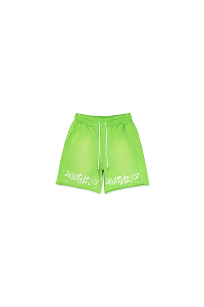 Glitch green sweatshorts