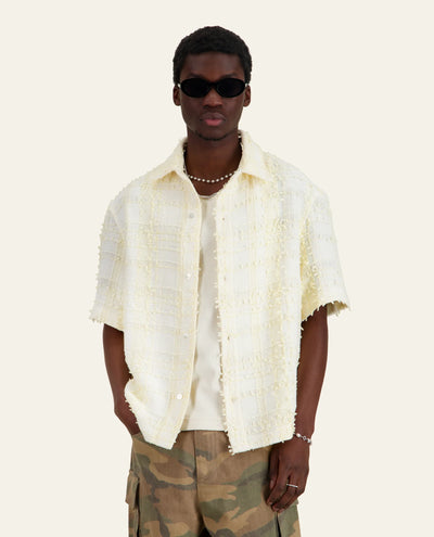 Mila tweed shirt-white