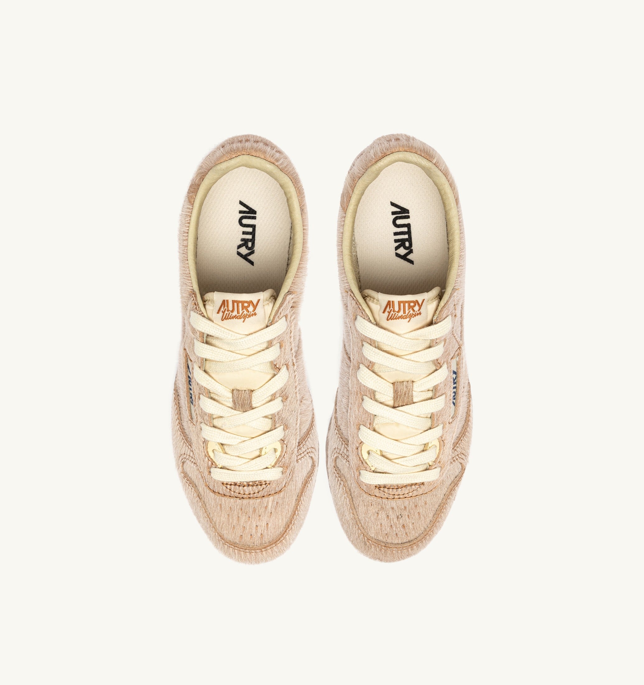WINDSPIN SNEAKERS IN IVORY PONY SKIN EFFECT MATERIALL