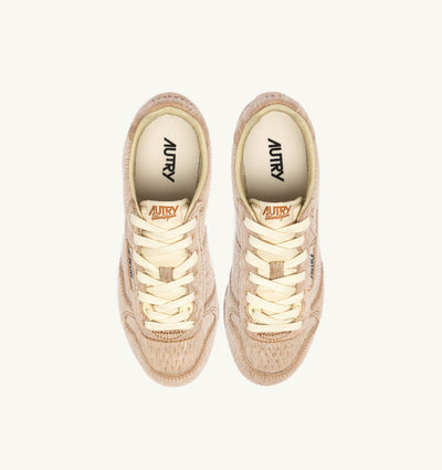 WINDSPIN SNEAKERS IN IVORY PONY SKIN EFFECT MATERIALL