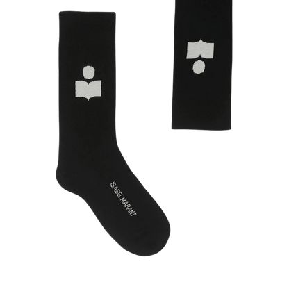 Sporty Black Logo Socks