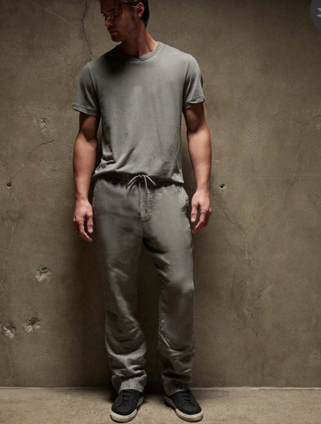 Relaxed fit linen pant - silver grey pigment