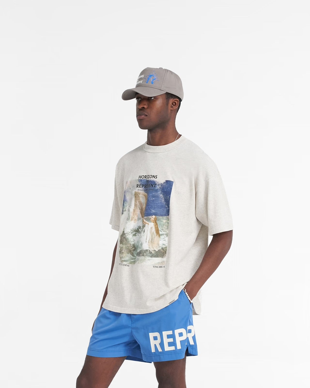 Higher truth t-shirt cream marl