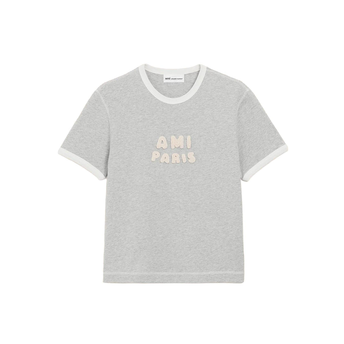 AMI Paris Short Sleeves Classic Fit Teeshirt With Ami Paris Knitted Patch
