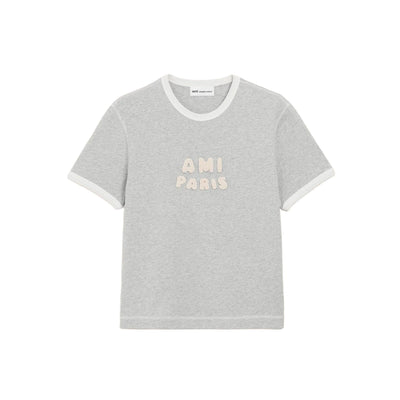 AMI Paris Short Sleeves Classic Fit Teeshirt With Ami Paris Knitted Patch